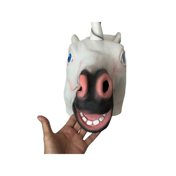 Unicorn Head Deluxe Novelty Mask  Creepy Halloween Costume  Theatre Cosplay - Picture 4 of 7